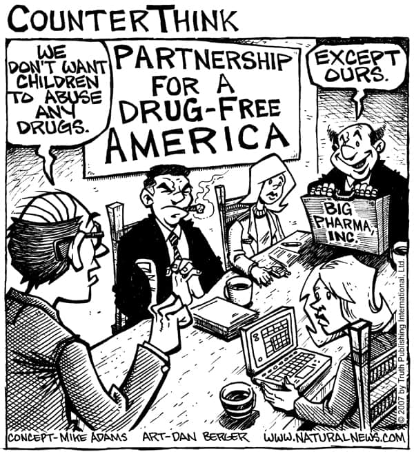 Decline of Western society - Pharma drug-free America political comic