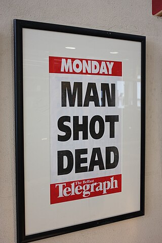 Man shot dead framed headline